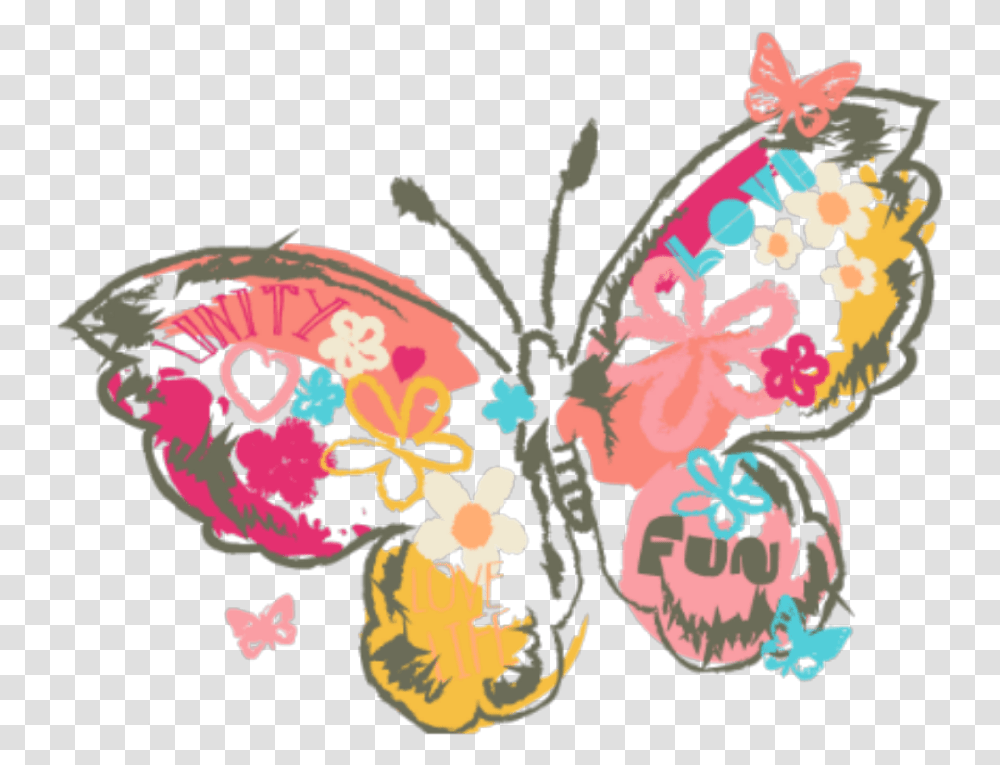 Clipart Flowers And Butterflies Watercolor Painting, Floral Design, Pattern Transparent Png