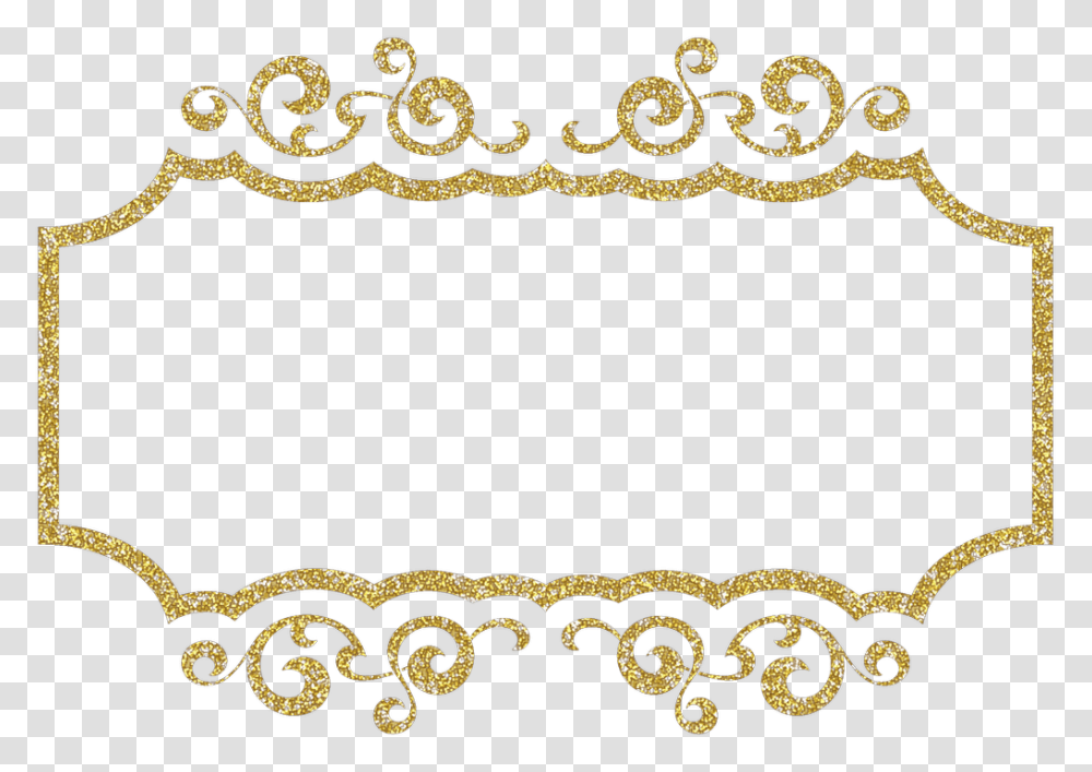 Clipart Frame Gold Glitter Frames, Rug, Pattern, Tiara, Jewelry Transparent Png