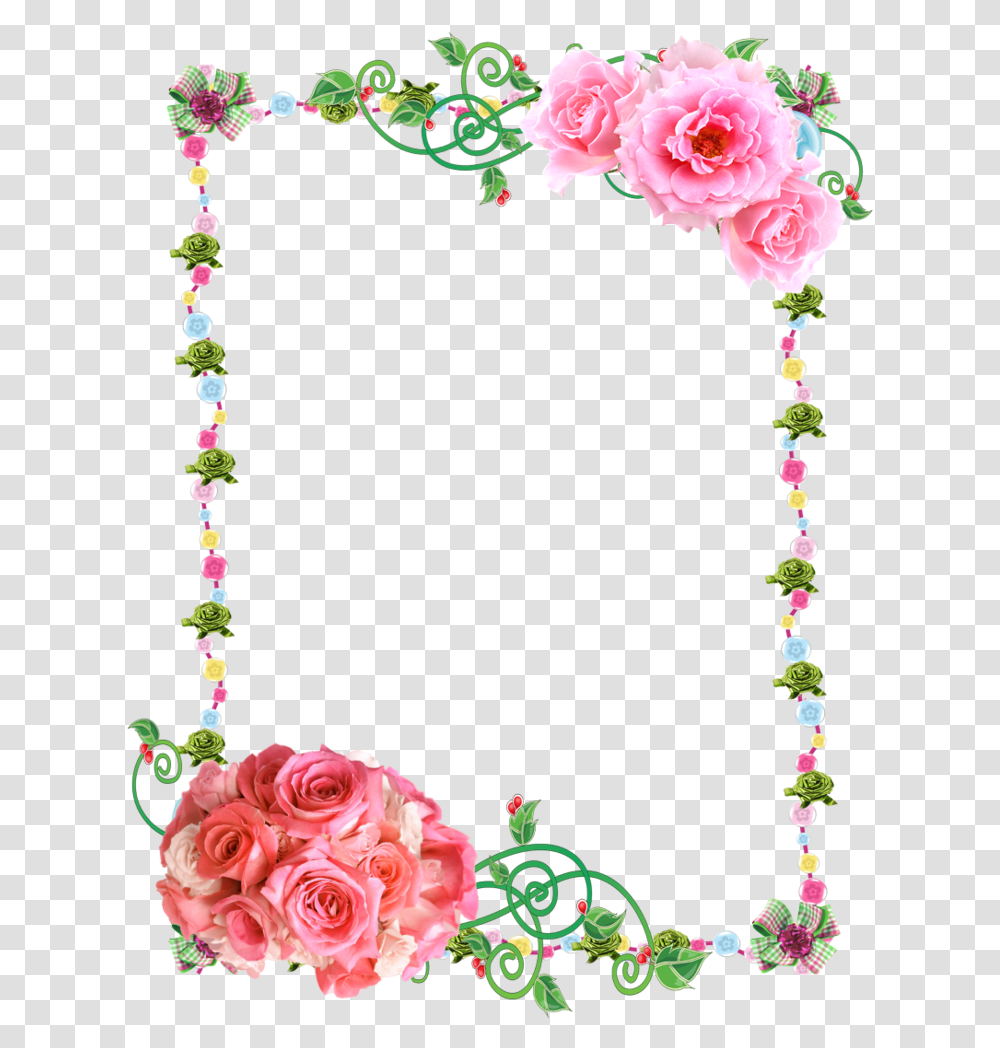 Clipart Frames Pink Rose Rose Flower Frame, Plant, Blossom, Flower Arrangement, Floral Design Transparent Png