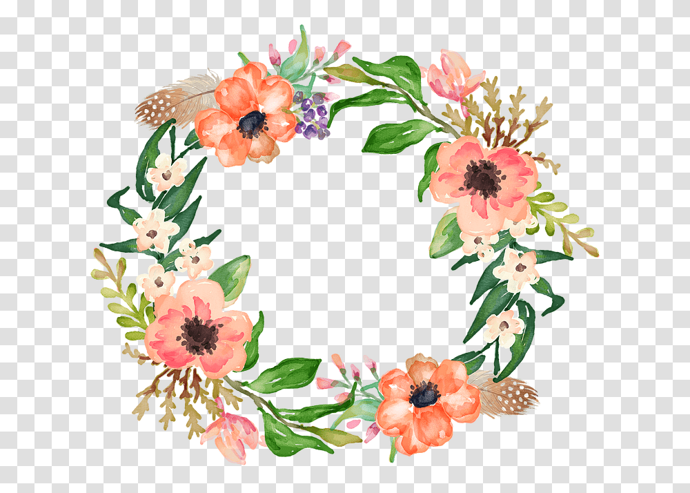 Clipart Free Succulent Watercolour Ring Of Flowers Ring Of Flowers, Graphics, Floral Design, Pattern, Plant Transparent Png