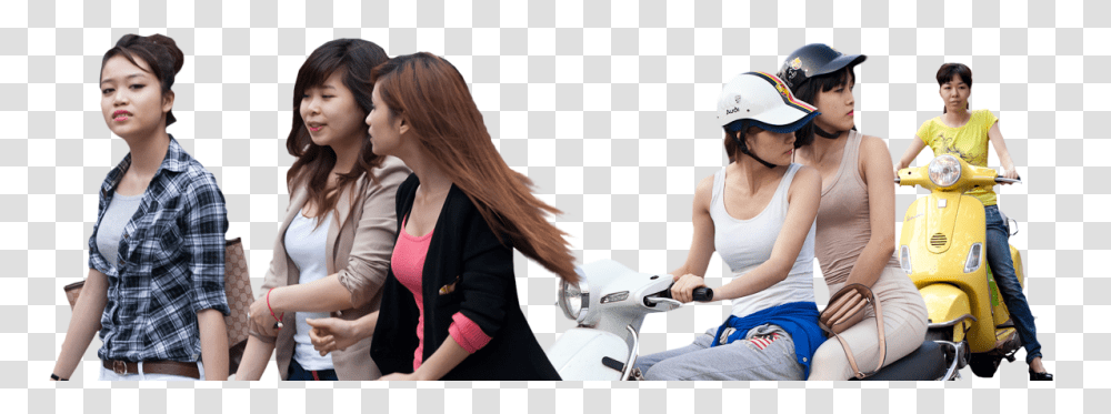 Clipart Freeuse Cutout Asian People, Person, Human, Moped, Motor Scooter Transparent Png