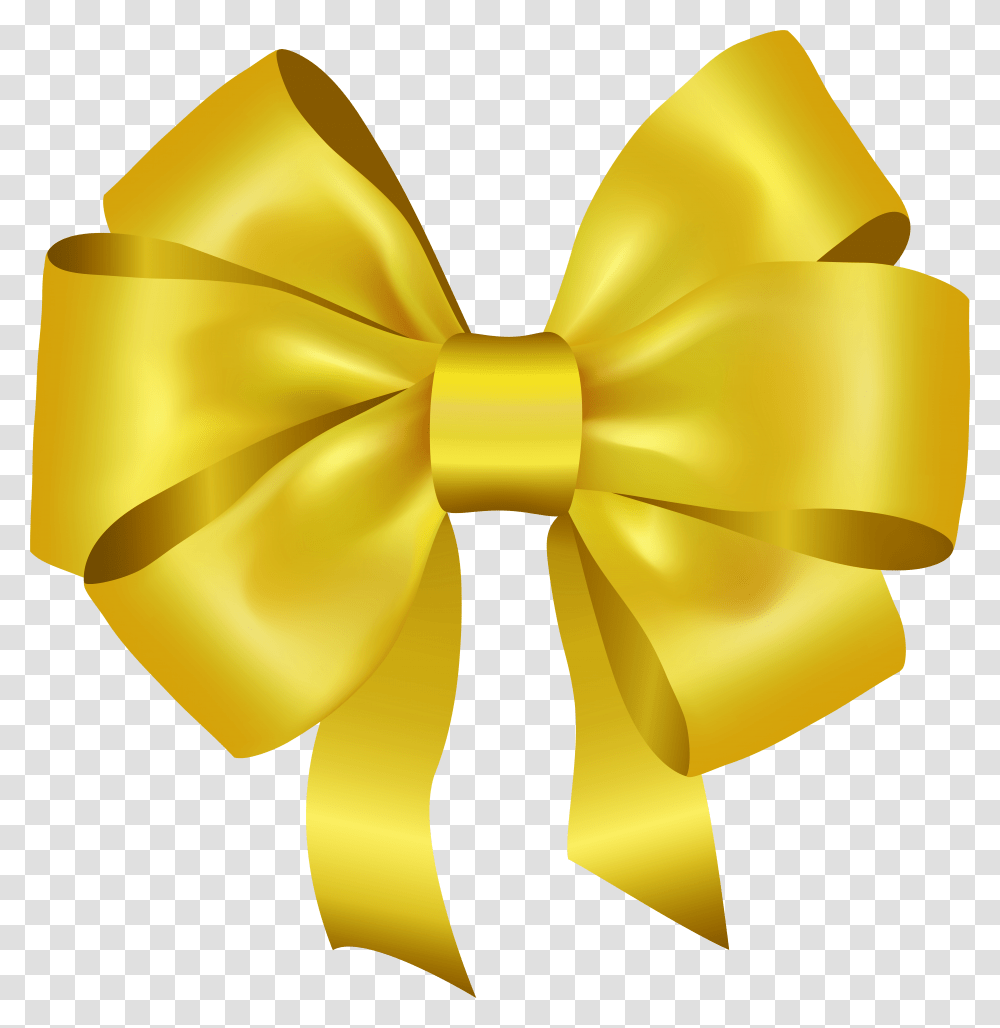 Clipart Gallery Yellow Bow Gold Transparent Png