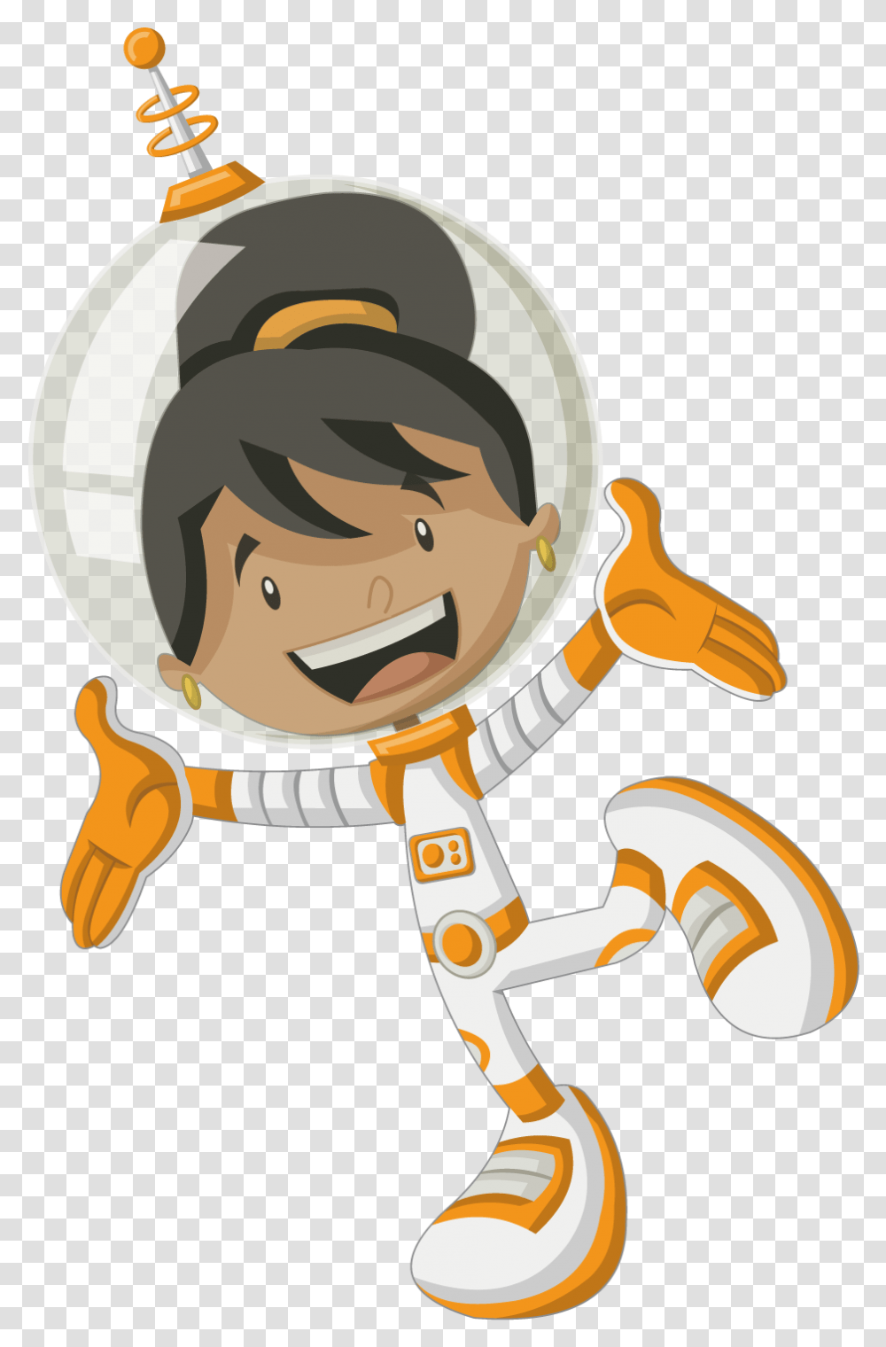 Clipart Girl Astronaut Cartoon Woman In Space, Hammer, Tool, Sailor Suit Transparent Png