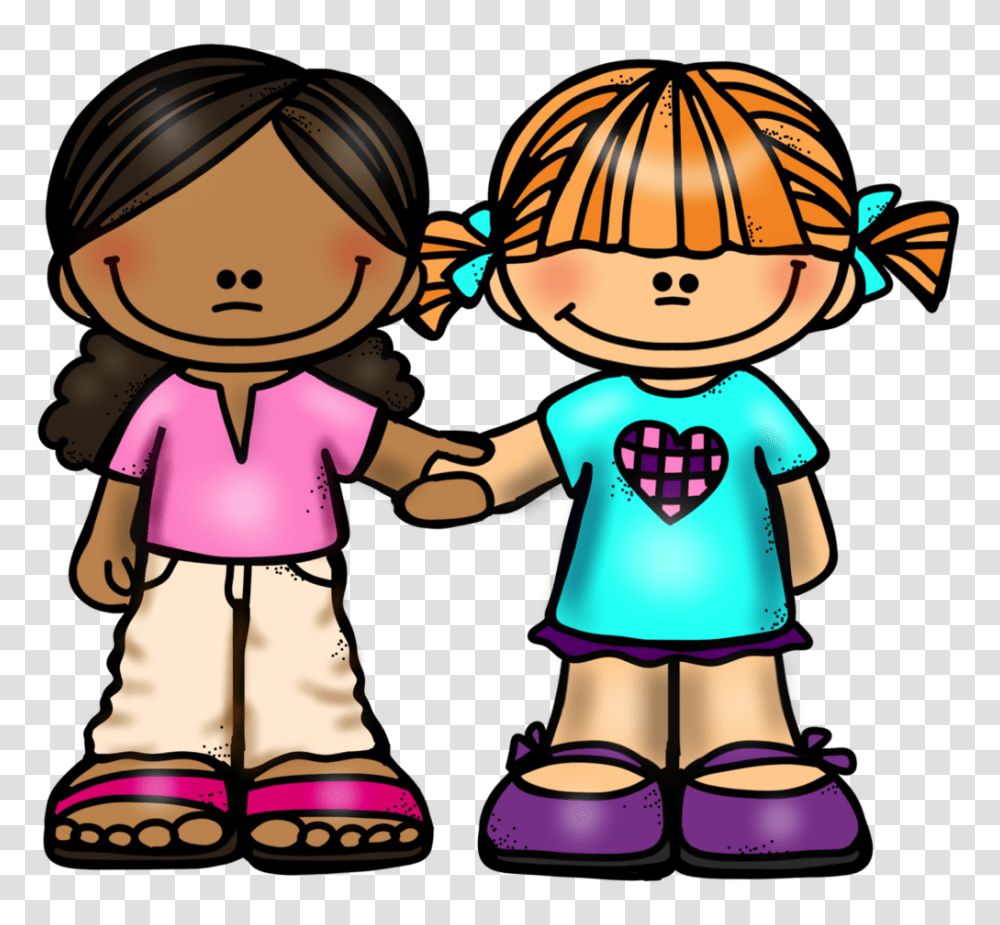 Clipart Girl Friends, Person, Human, People, Hand Transparent Png