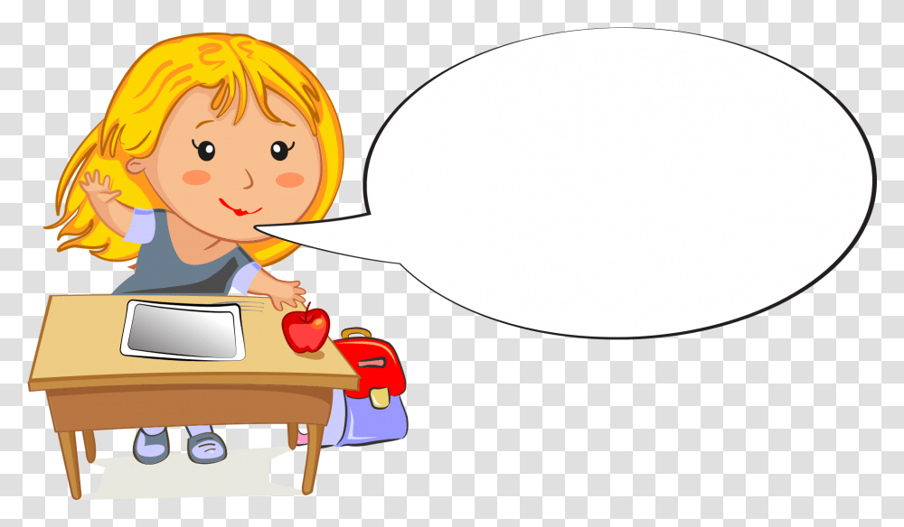 Clipart Girl Sitting At School Desk, Person, Video Gaming, Female Transparent Png