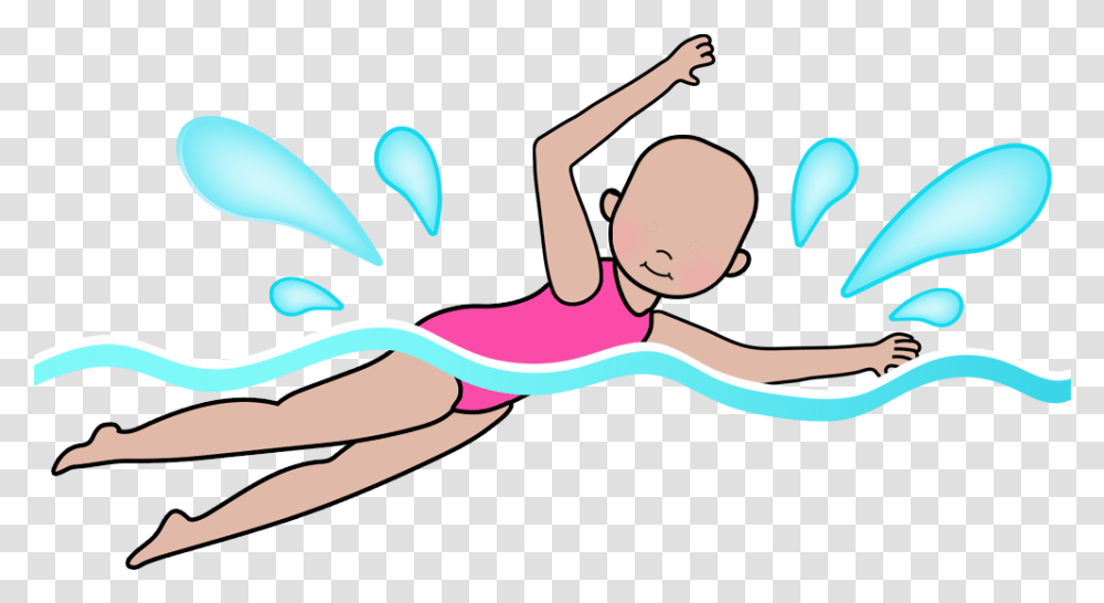 Clipart Girl Swimming Freestyle Swimming Cartoon, Sport, Water, Gymnastics, Acrobatic Transparent Png