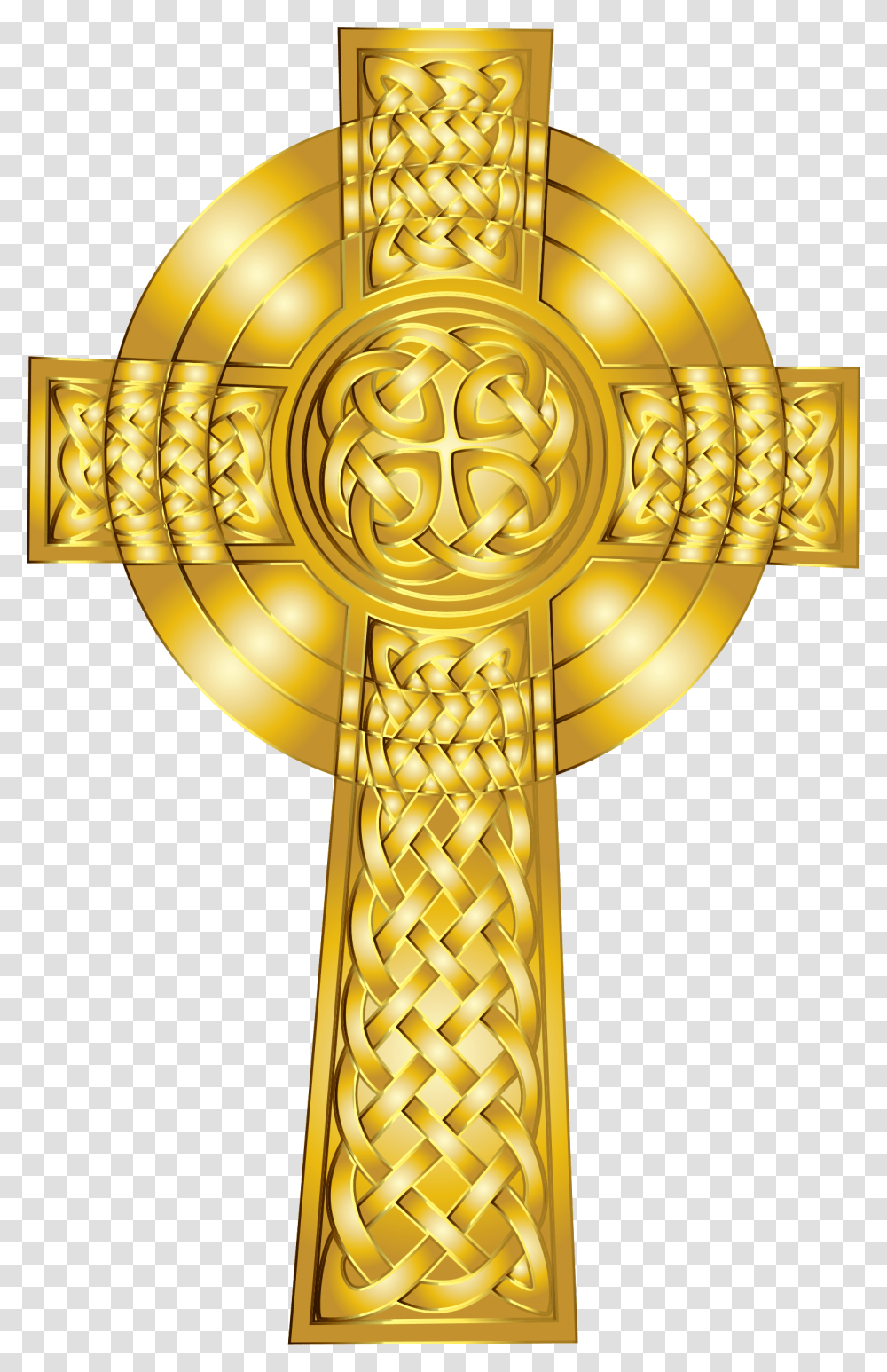 Clipart Golden Celtic Cross Catholic Celtic Gold Celtic Cross Clipart, Lamp, Trophy, Gold Medal Transparent Png