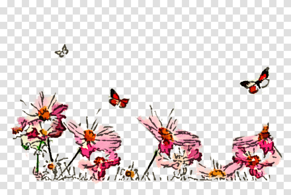Clipart Grass Butterfly High Resolution Floral Watercolor, Floral Design, Pattern, Plant Transparent Png