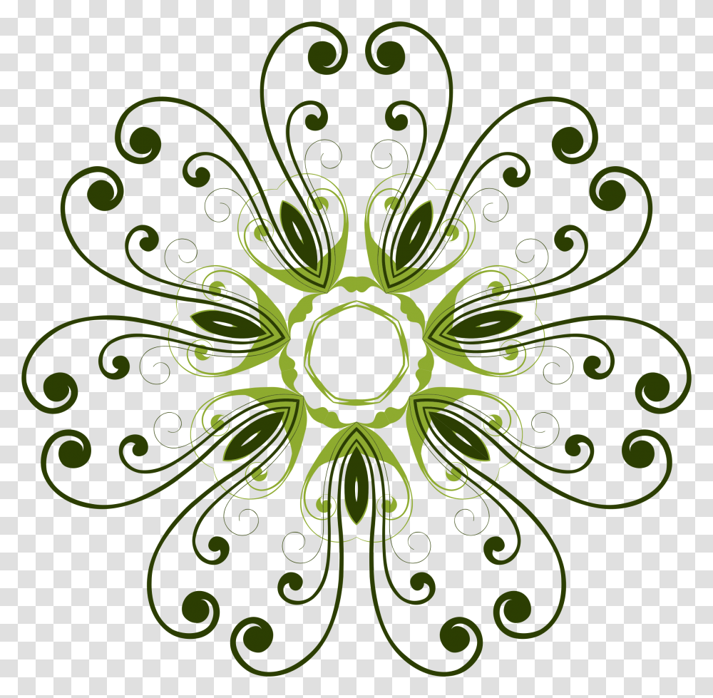 Clipart Green Flower Design Vector, Pattern, Floral Design, Ornament Transparent Png
