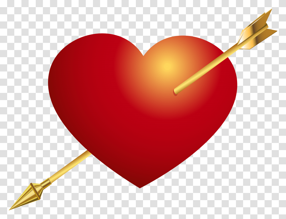 Clipart Heart Arrow Jpg Free Red Heart With Arrow, Balloon, Sweets, Food, Confectionery Transparent Png
