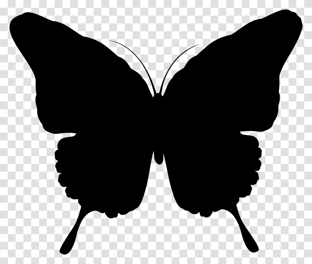 Clipart Illustration Butterfly Silhouette Black Free Clip Art, Gray, World Of Warcraft Transparent Png