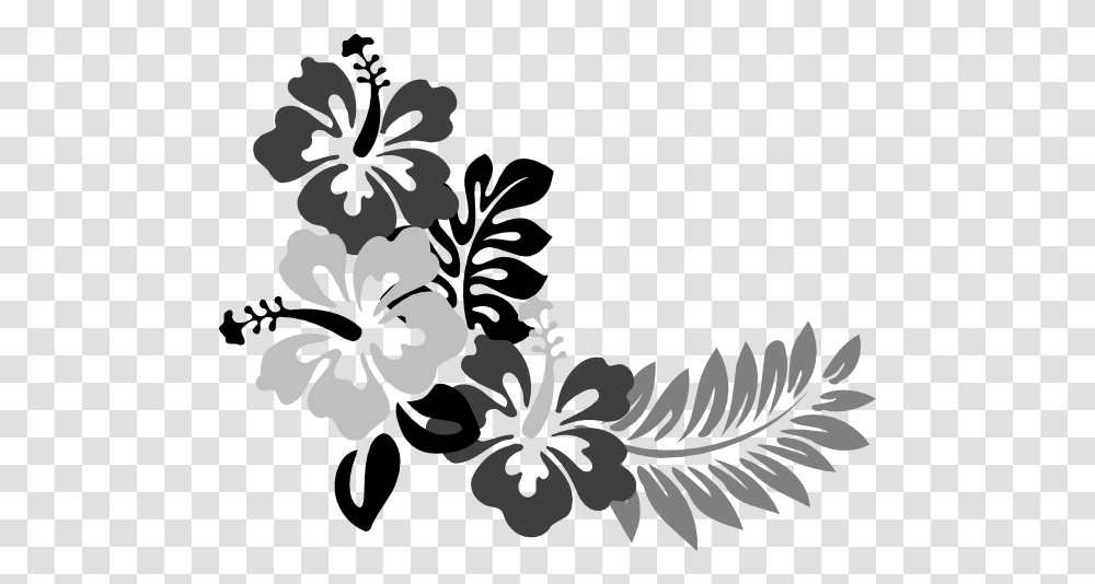 Clipart Images In Hawaiian Flowers Clip Art Black And Hibiscus Clip Art, Floral Design, Pattern, Graphics, Plant Transparent Png