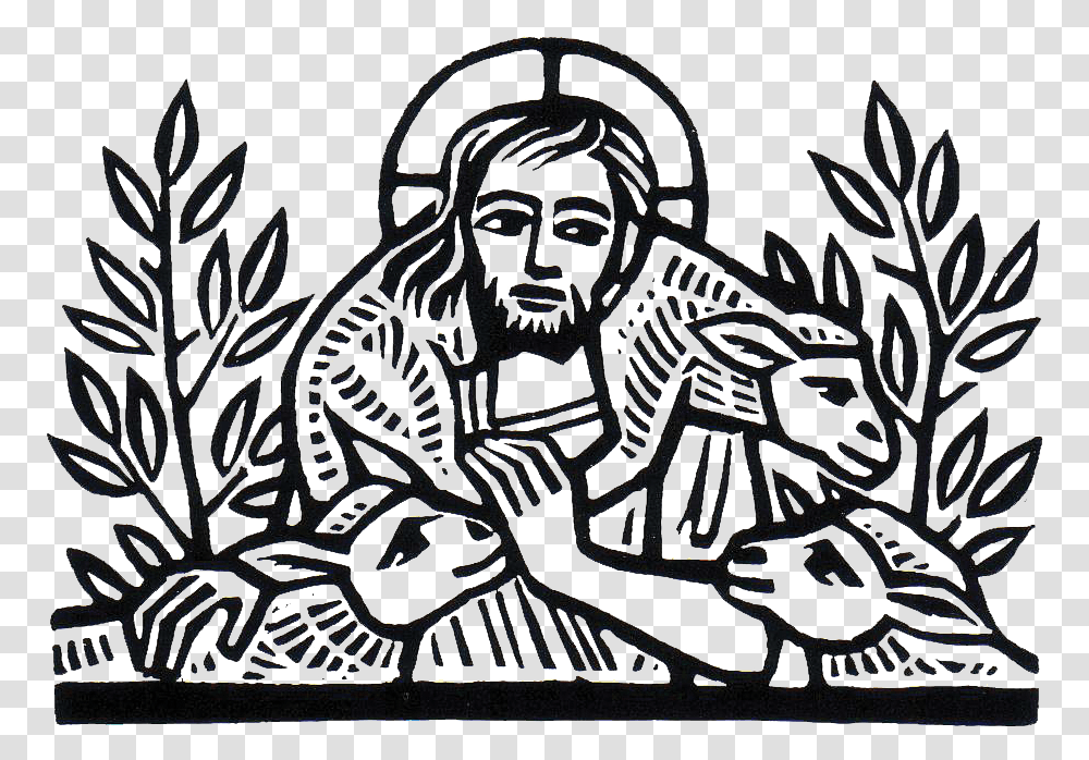 Clipart Jesus The Good Shepherd, Emblem, Logo, Trademark Transparent Png