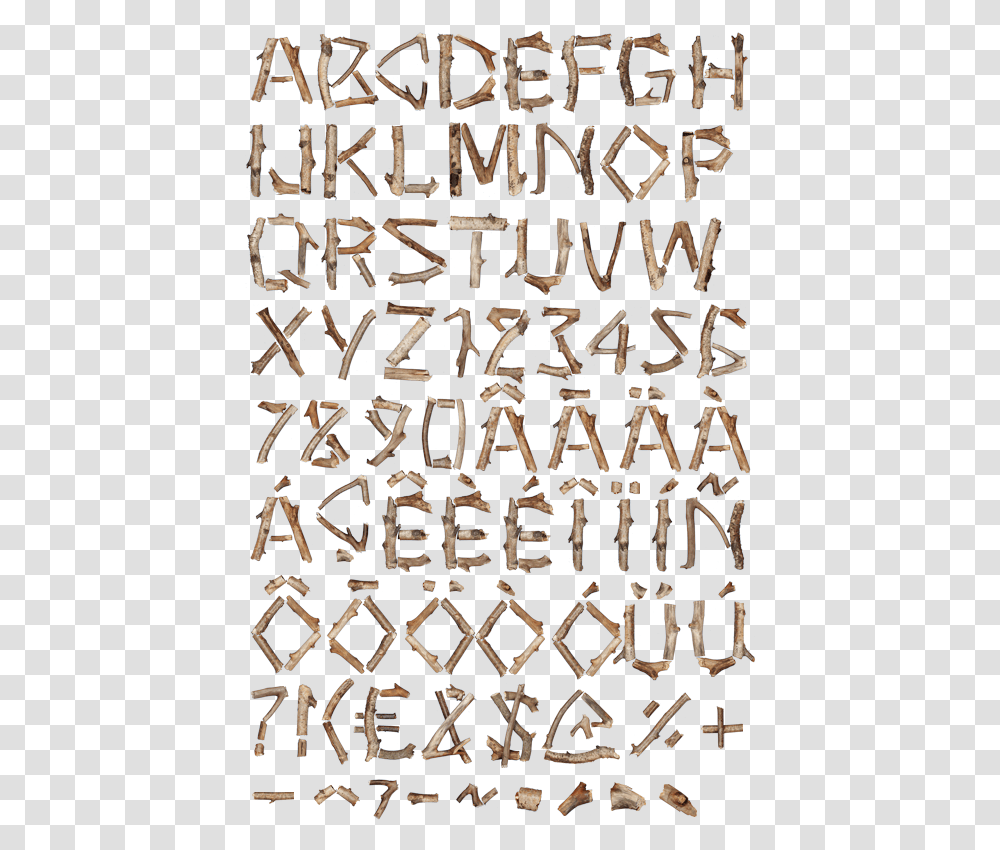 Clipart Letter Fonts Logs Twigs Amp Clip Art Images, Rug, Alphabet, Handwriting Transparent Png