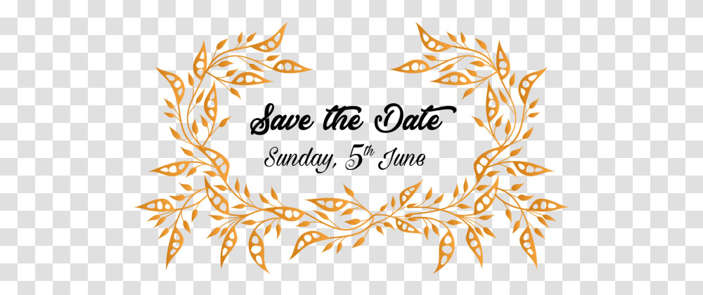 Clipart Library Golden Save The Date Golden Save The Date, Floral Design, Pattern, Rug Transparent Png