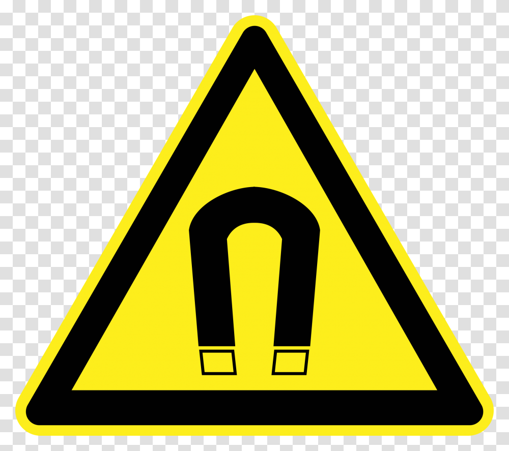 Clipart Magnets Warning Symbol Strong Man Strong Man Warnung Vor Brandfrdernden Stoffen, Triangle, Sign, Road Sign Transparent Png