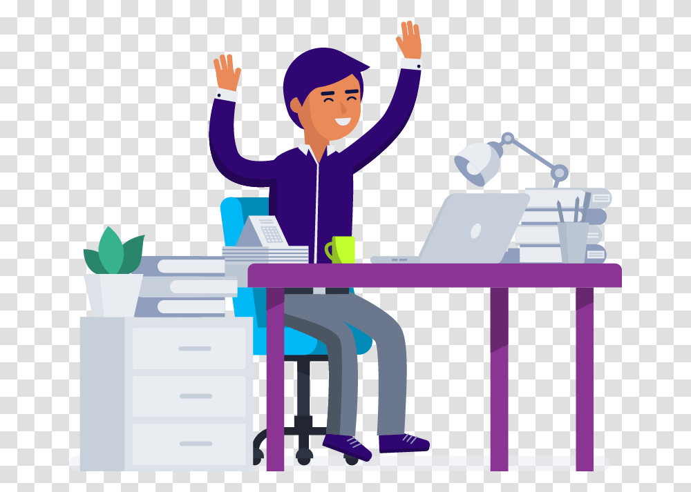 Clipart Man On Computer, Standing, Person, Human, Furniture Transparent Png