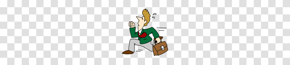 Clipart Man Running Briefcase, Bag, Person, Human, Handbag Transparent Png