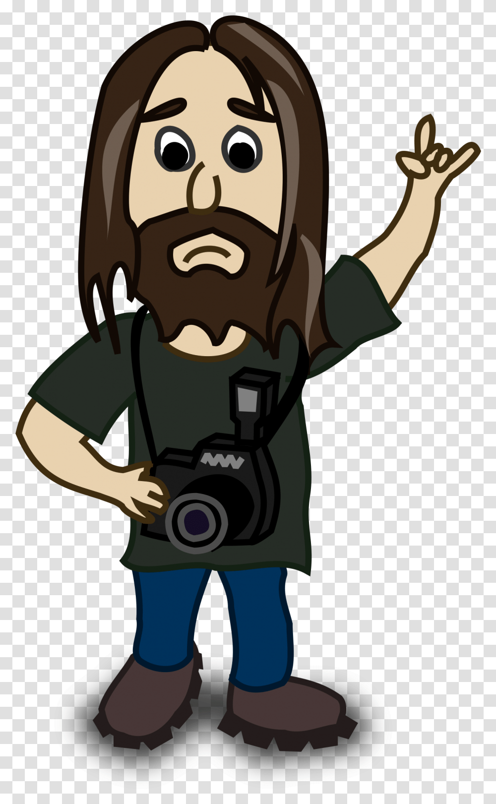 Clipart Man With Long Hair Clipart, Head, Electronics, Photography, Camera Transparent Png