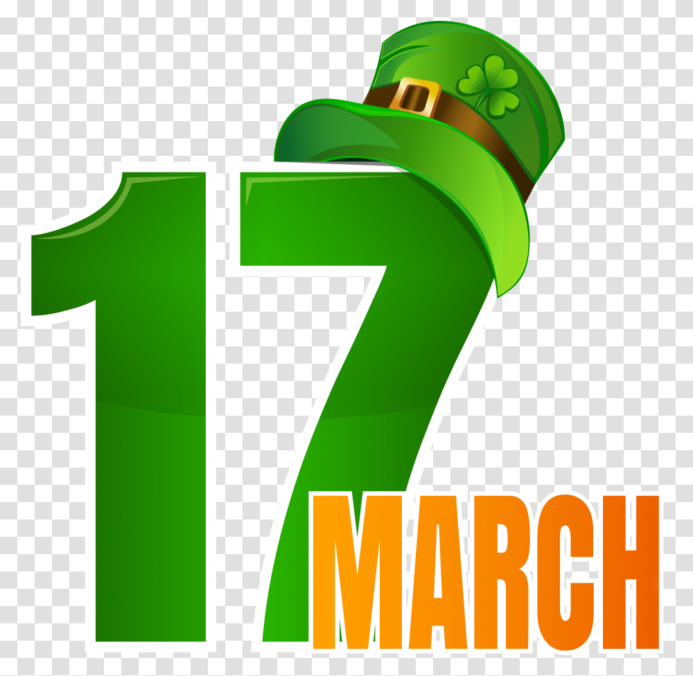 Clipart March17 Clipart Free Download 17 March St Patrick S, Number, Green Transparent Png