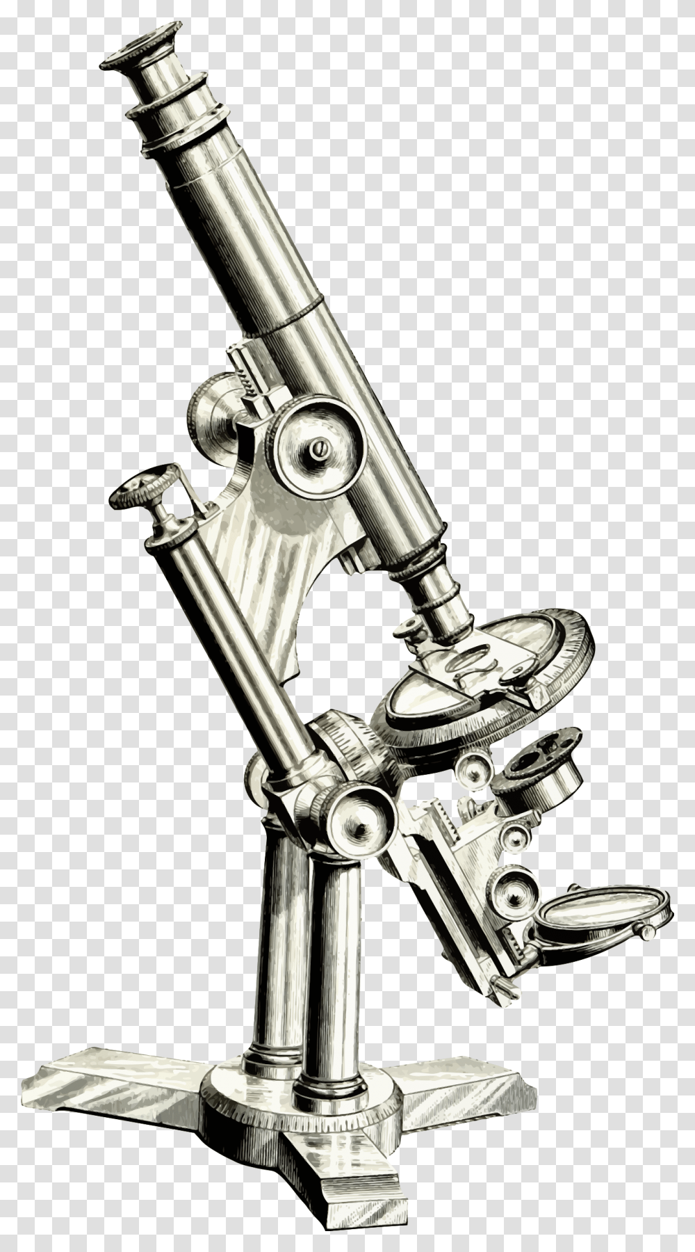 Clipart Microscope Black And White Microscope, Sink Faucet Transparent Png
