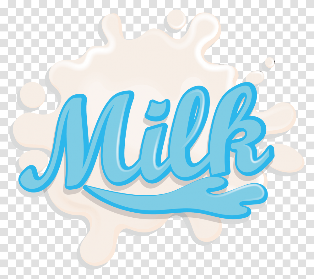 Clipart Milk Splash Word Art Milk, Calligraphy, Handwriting, Label Transparent Png