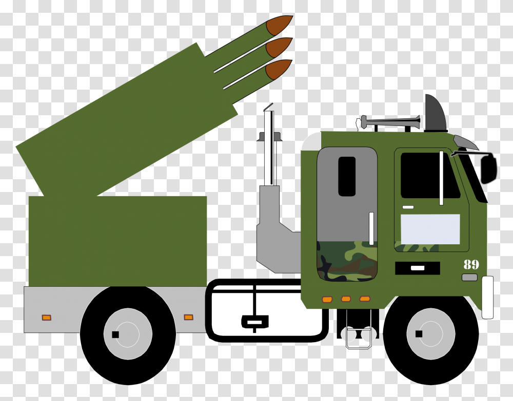 Clipart Missile Truck, Vehicle, Transportation, Trailer Truck, Fire Truck Transparent Png