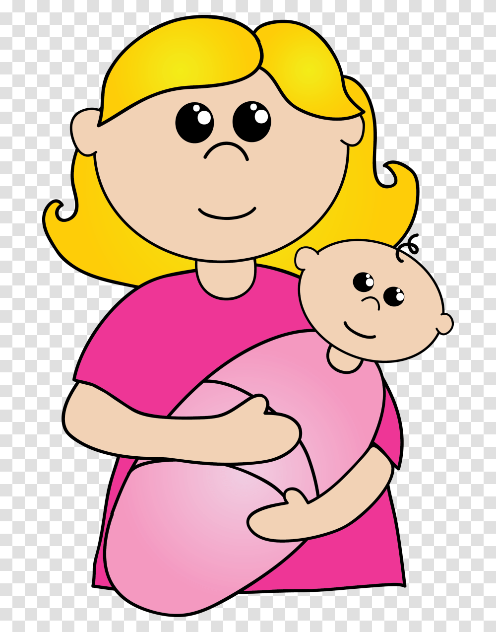 Clipart Mom, Hug, Female, Girl, Stomach Transparent Png