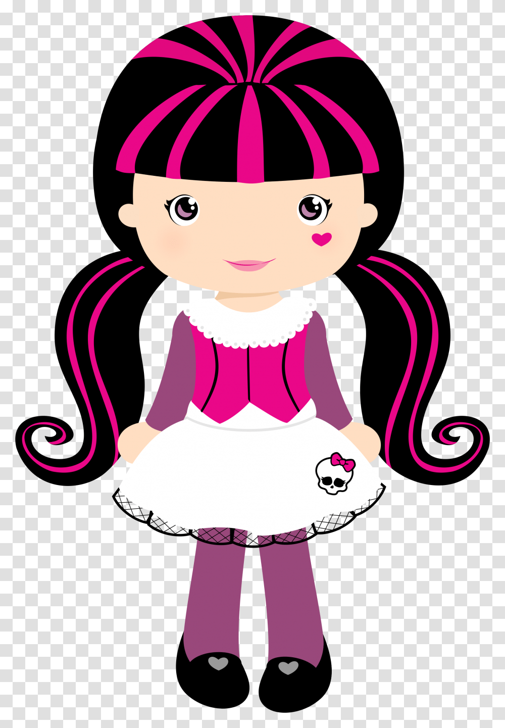 Clipart Monster High Girl Cartoon, Elf, Purple, Doll Transparent Png