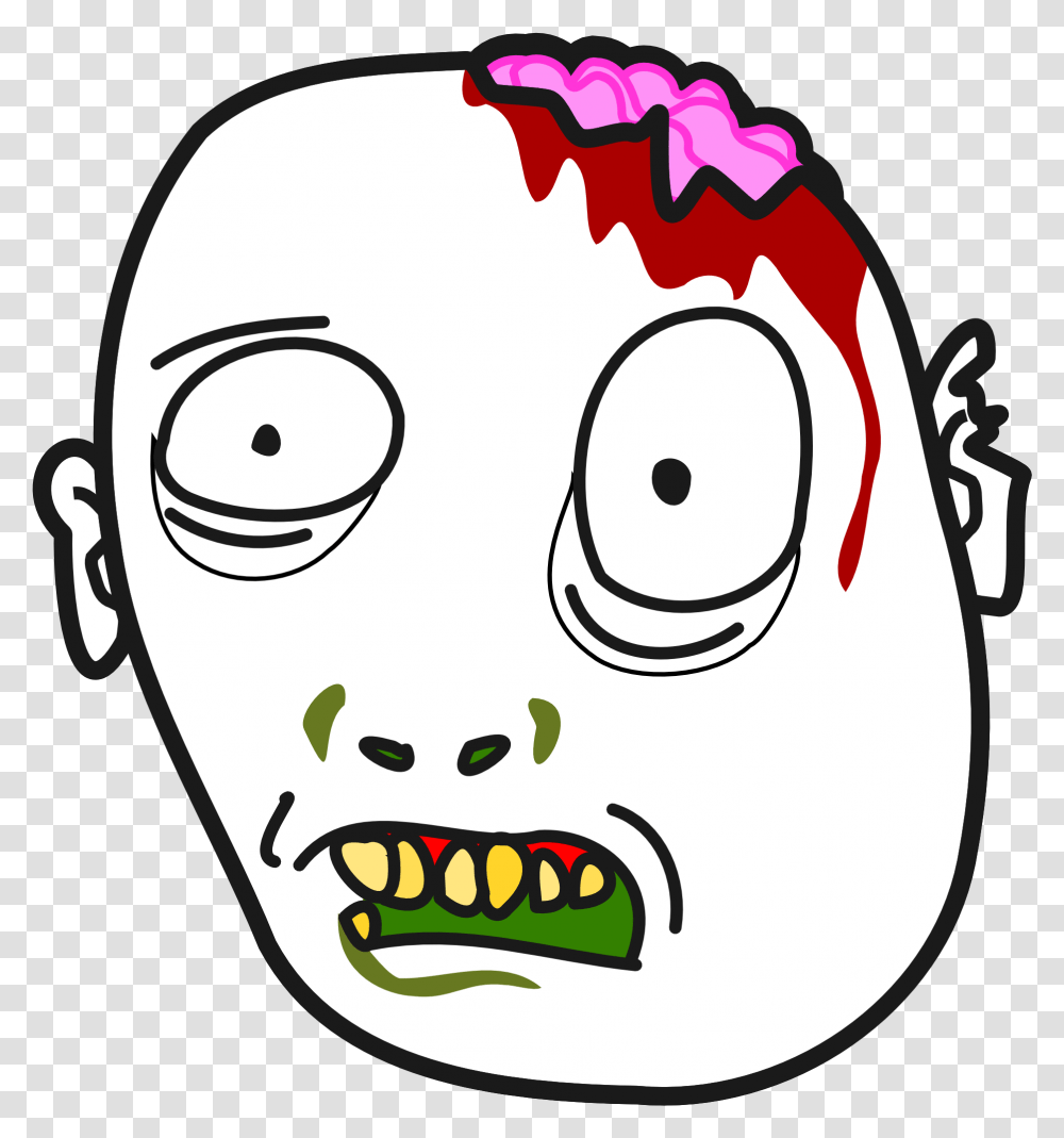 Clipart Mouth Zombie Zombie Face Cartoon, Label, Doodle, Drawing Transparent Png