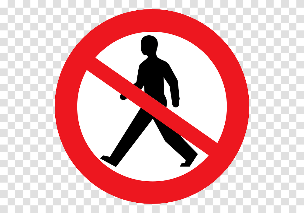Clipart No Walking, Road Sign, Person, Human Transparent Png