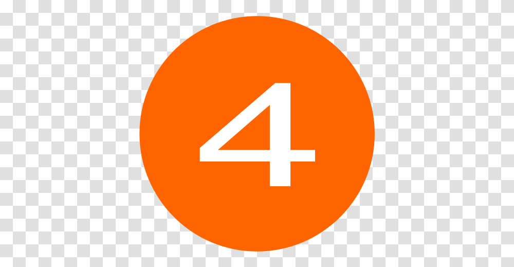 Clipart Numbers Orange Circle Number 4 Orange, Symbol, Text, First Aid, Logo Transparent Png