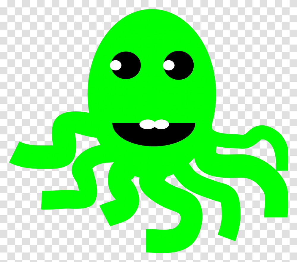 Clipart Octopus Clipart, Green, Silhouette, Alien Transparent Png