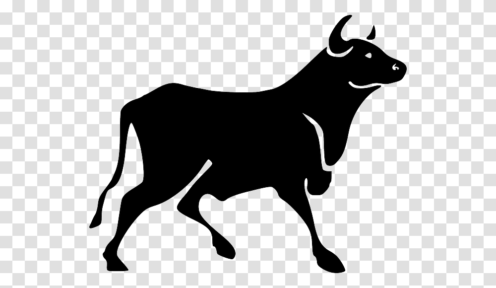 Clipart Of A Bull, Stencil, Silhouette, Mammal, Animal Transparent Png