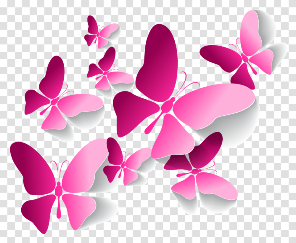 Clipart Of Butterflies Clipart Butterfly Pink, Petal, Flower, Plant, Blossom Transparent Png