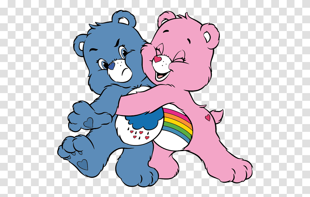 Clipart Of Caring Animal Care And Bear Hug Cartoon Cartoon Hug, Crowd, Face, Graphics Transparent Png