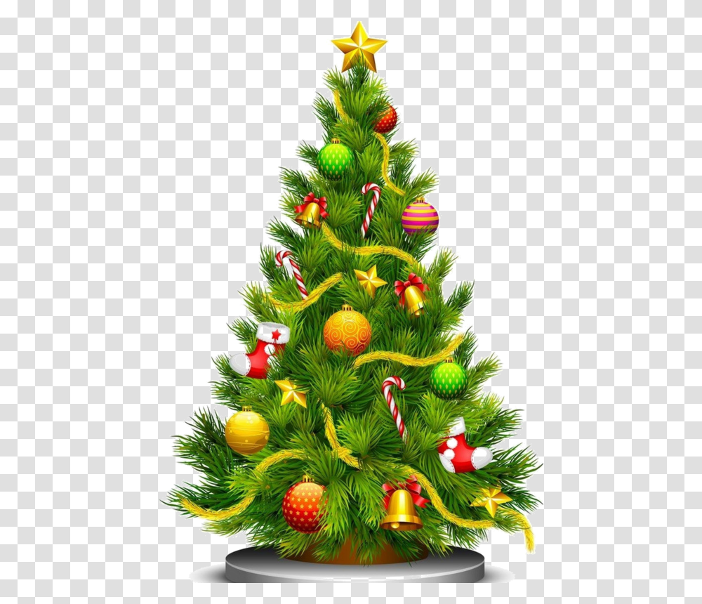 Clipart Of Christmas Tree, Ornament, Plant, Pine Transparent Png