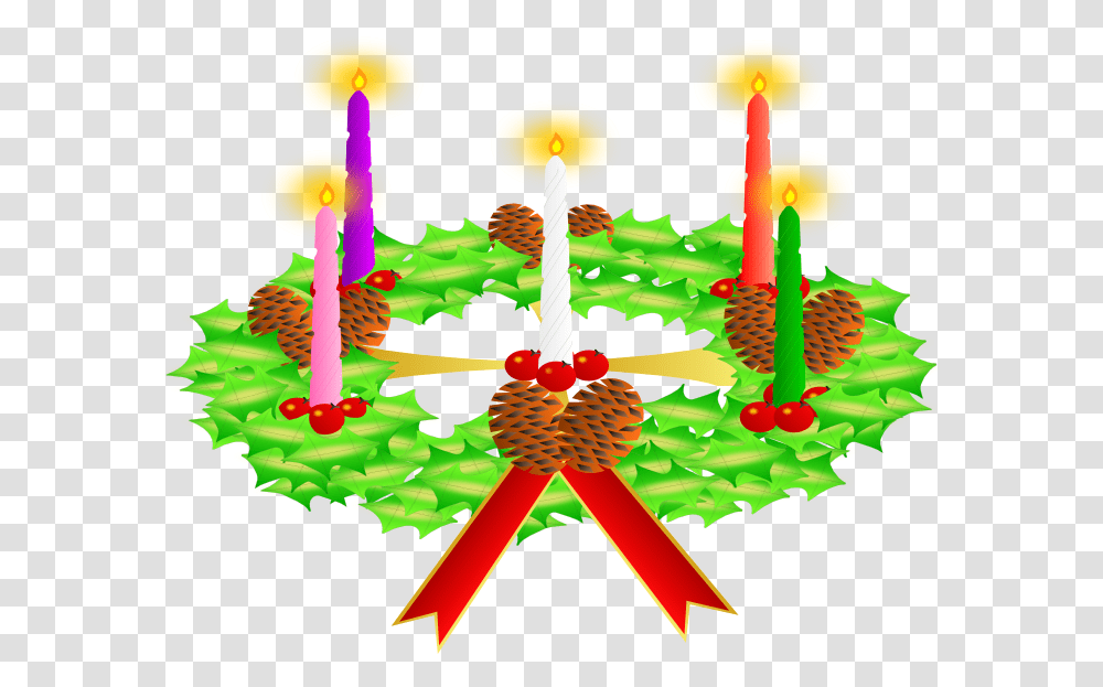 Clipart Of Christmas Wreaths 3 Clipartix Dibujo De La Corona De Adviento, Birthday Cake, Dessert, Food, Ornament Transparent Png