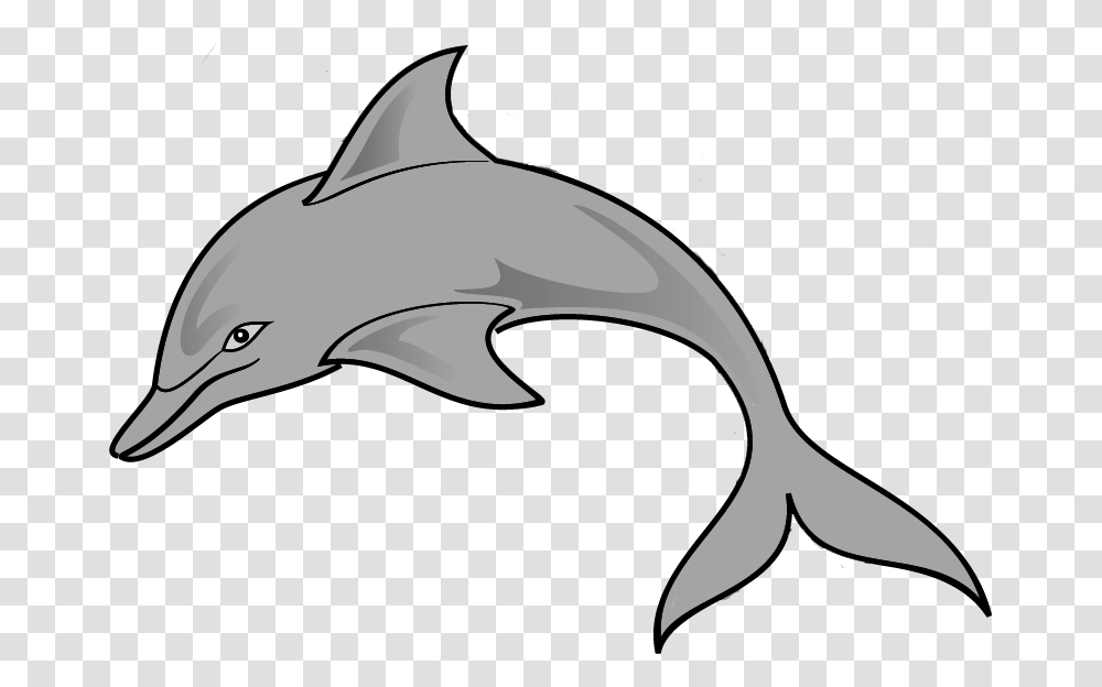 Clipart Of Common Gray And Dolphin Of Common Bottlenose Dolphin, Animal, Sea Life, Mammal, Shark Transparent Png