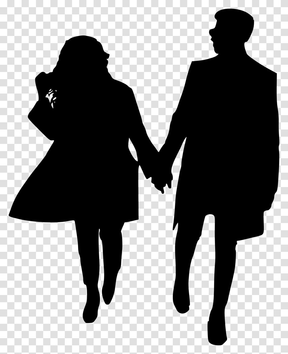 Clipart Of Couples Silhouette, Hand, Person, Human, Holding Hands Transparent Png