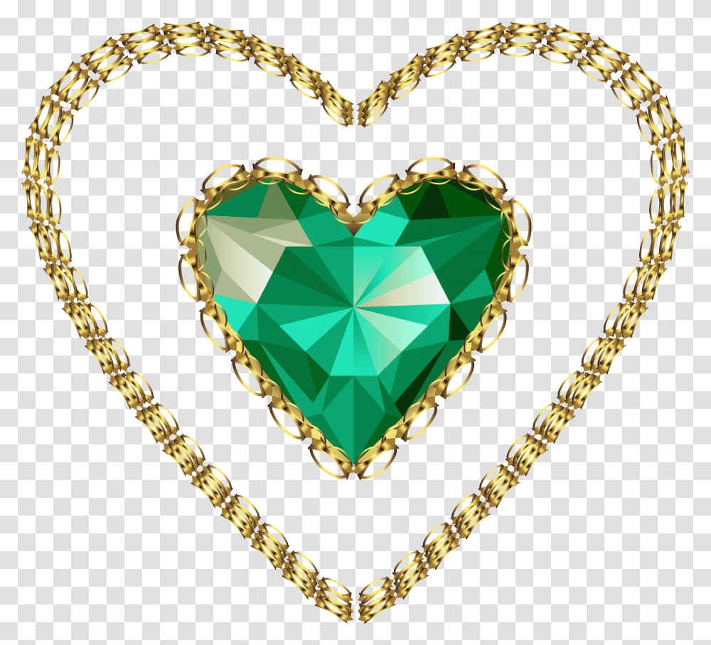 Clipart Of Emeralds - Uma36info Gold Hearts, Necklace, Jewelry, Accessories, Accessory Transparent Png