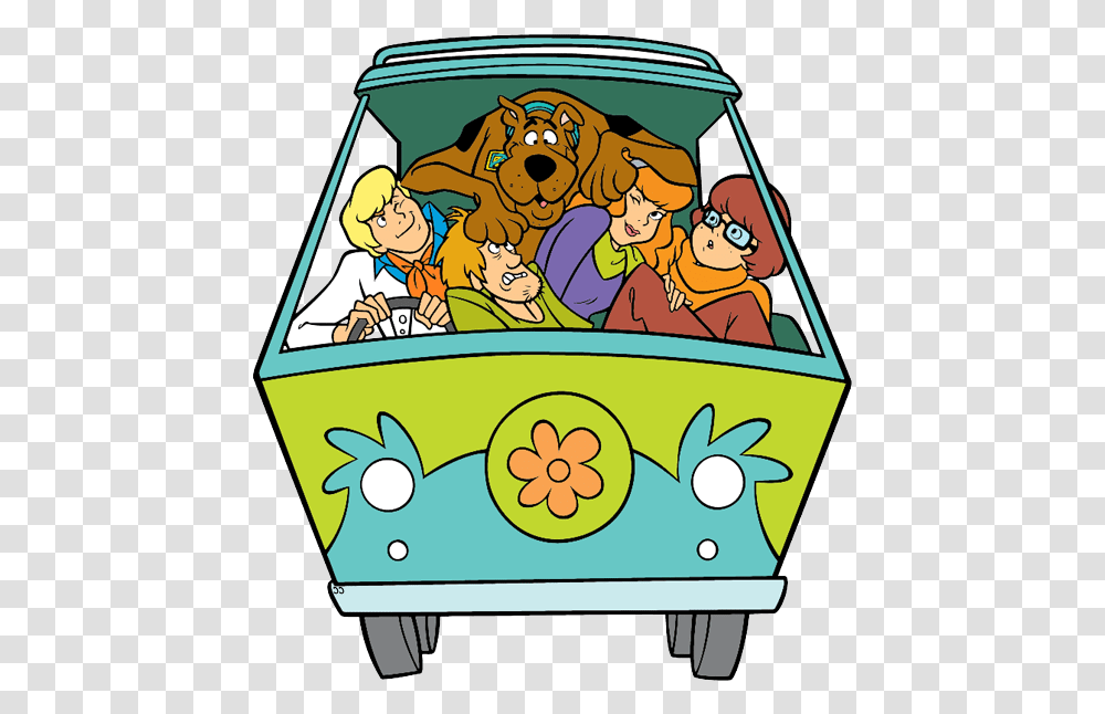 Clipart Of Featuring Mystery And Fred Mystery Machine Scooby Doo Clipart, Vehicle, Transportation, Van, Bus Transparent Png