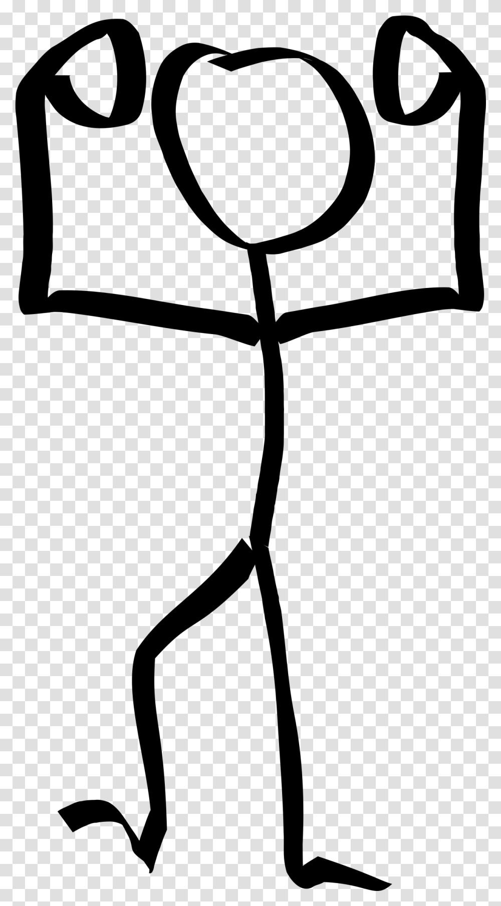 Clipart Of Flex Bicep And Bicep Flex Hand Drawn Stick Figure, Gray, World Of Warcraft Transparent Png