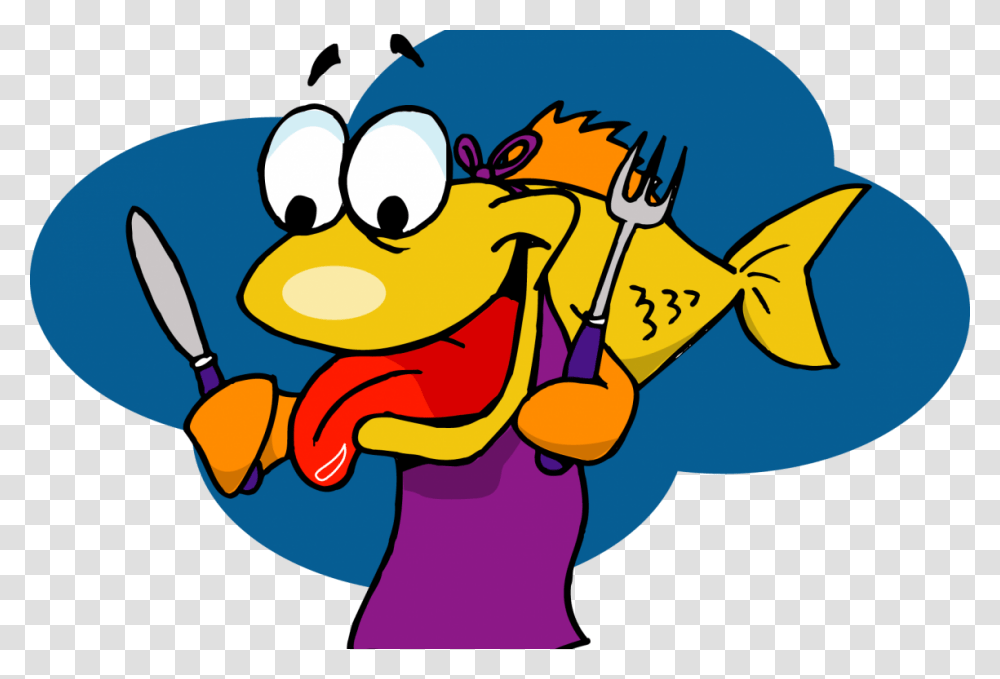 Clipart Of Fried Fish Image Freeuse All You Fish Holding Knife And Fork, Weapon, Weaponry, Emblem Transparent Png