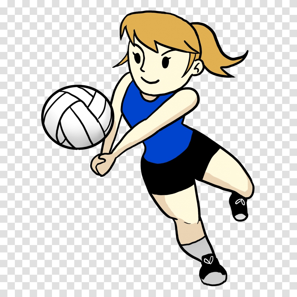 Clipart Of Girl Playing Volleyball Panda Free Images, Person, People, Team Sport, Sphere Transparent Png