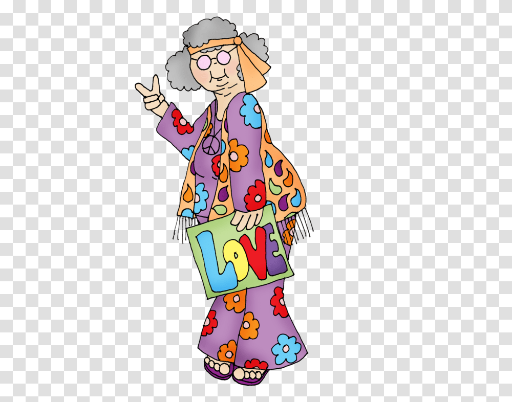 Clipart Of Grandparents Old Hippies Don't Die They Just Fade Into Crazy Grandparents, Performer, Person, Human Transparent Png