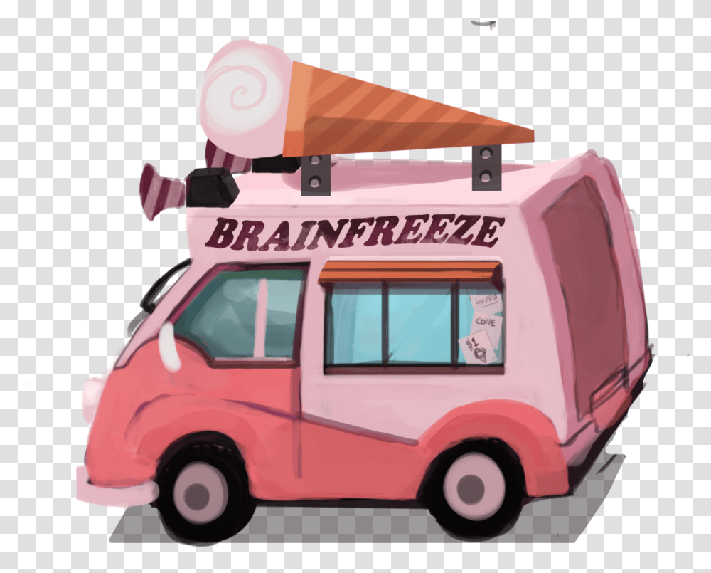 Clipart Of Ice Cream Cartoon Ice Cream Truck Clear Background, Ambulance, Van, Vehicle, Transportation Transparent Png
