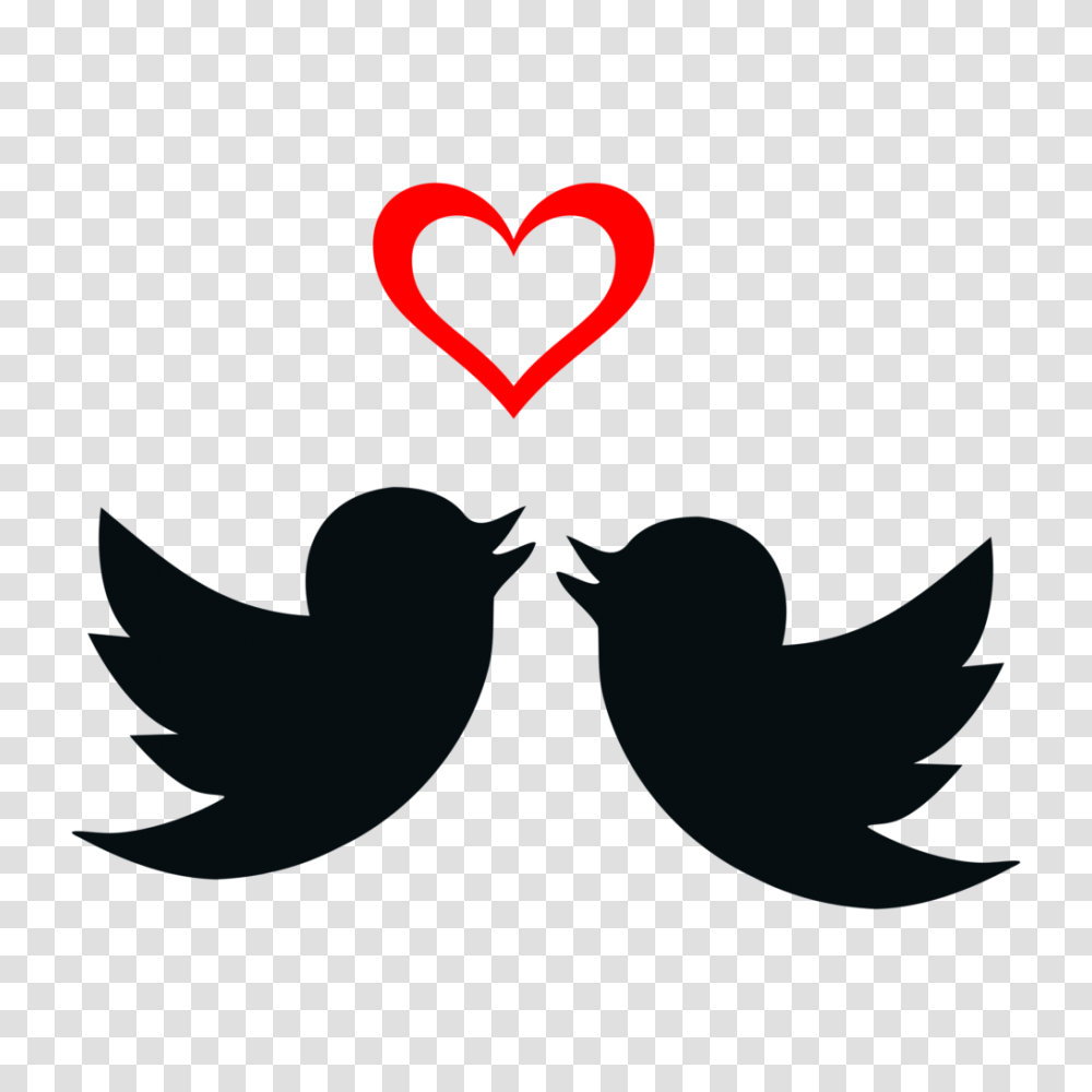 Clipart Of Love Birds, Heart, Mustache, Stencil Transparent Png