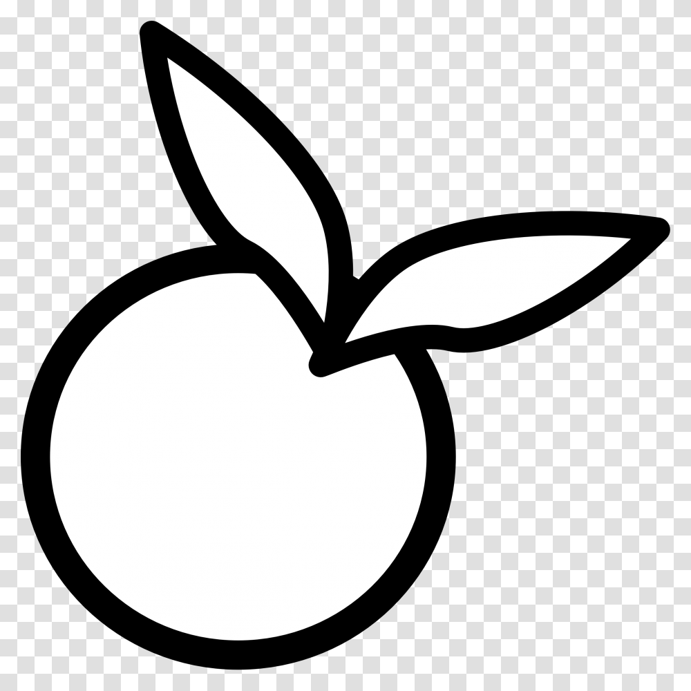 Clipart Of Orange Black And White Winging, Plant, Fruit, Food, Stencil Transparent Png
