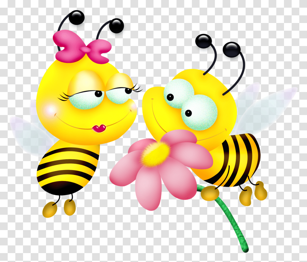 Clipart Of The Cute Bees Free Image Bumble Bees In Love, Graphics, Animal, Invertebrate, Insect Transparent Png